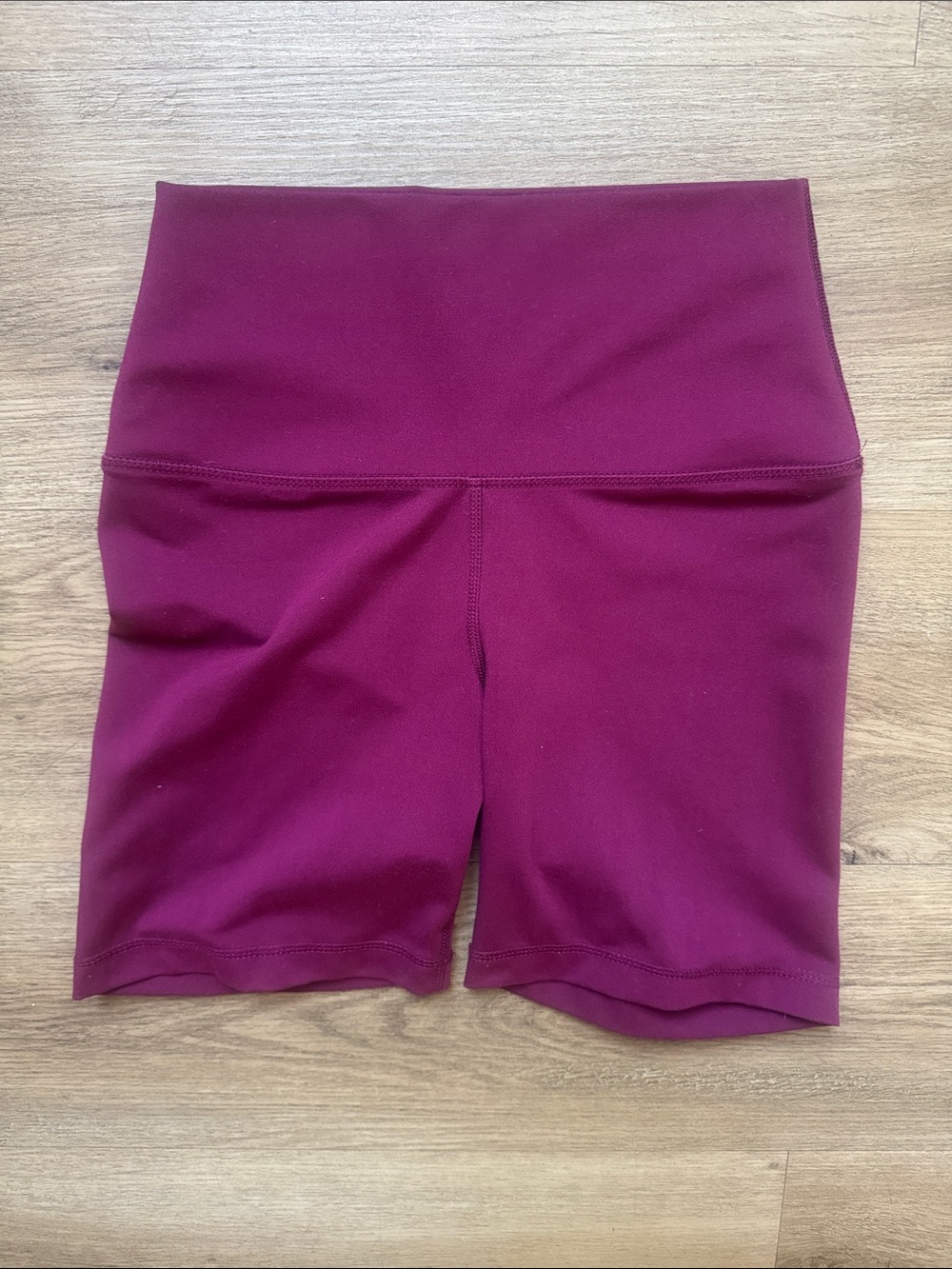 Yogalicious High-Waist Bike Shorts in Berry Plum